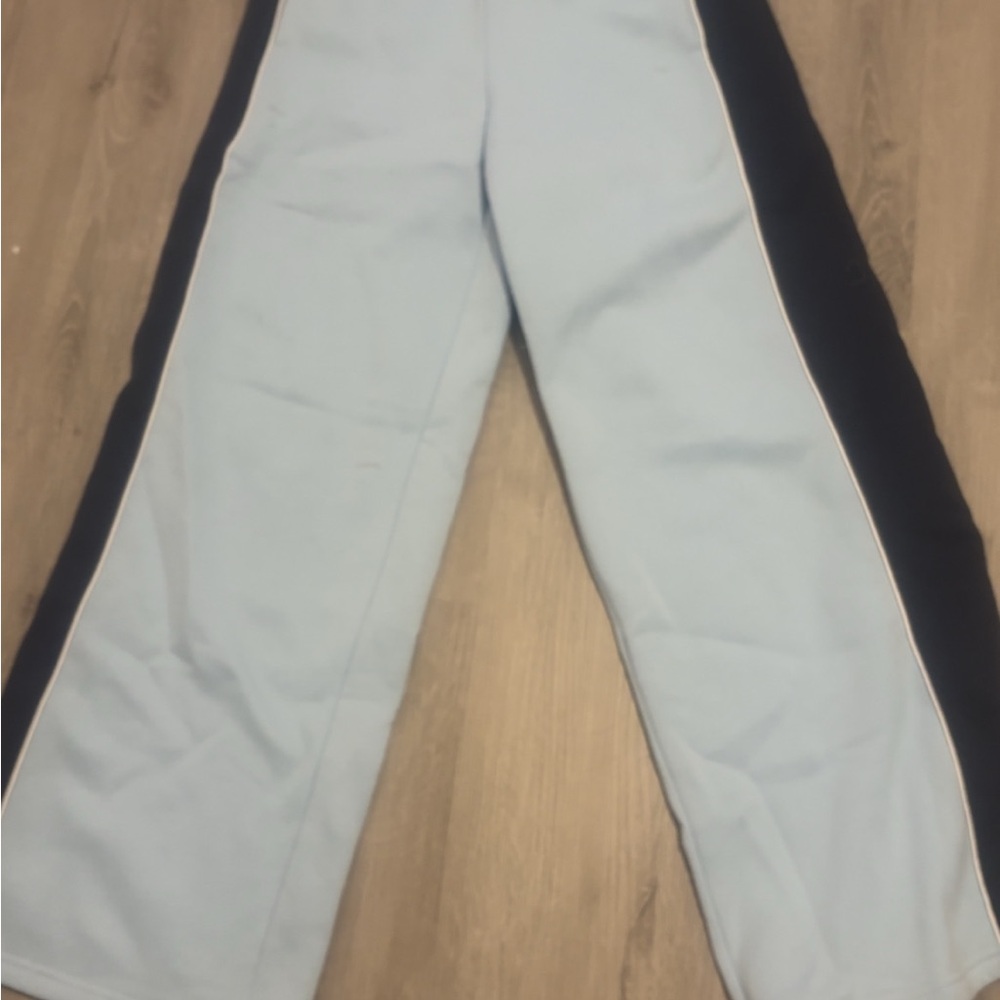 Edikted Blue and Black Joggers Two-Tone Sweatpants